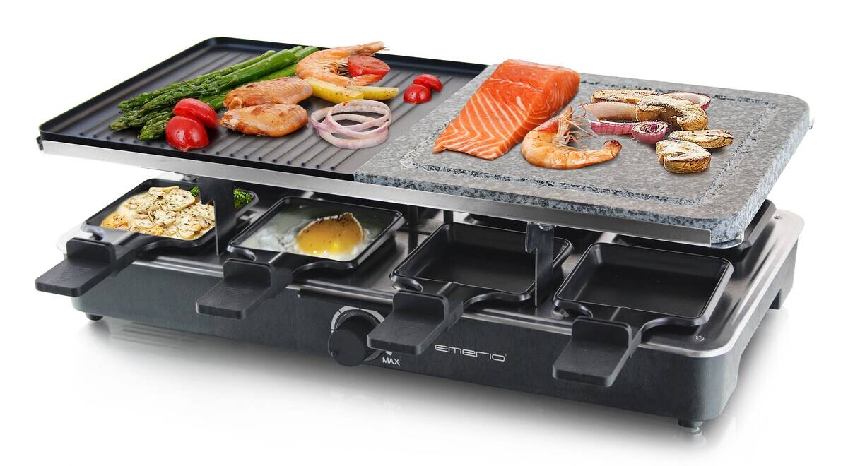 Emerio Raclette schwarz Stein B/H/L: ca. 24x14x46 cm