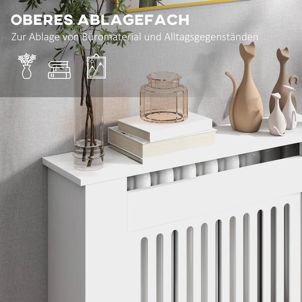 HOMCOM Heizkörperverkleidung weiß B/H/T: ca. 79x81x19 cm