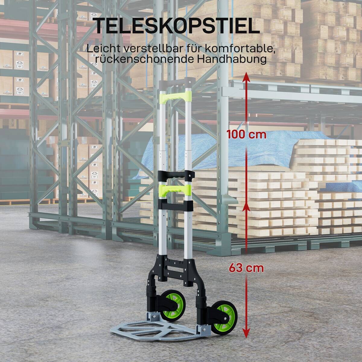 HOMCOM Sackkarre B/H/L: ca. 38,5x100x41 cm