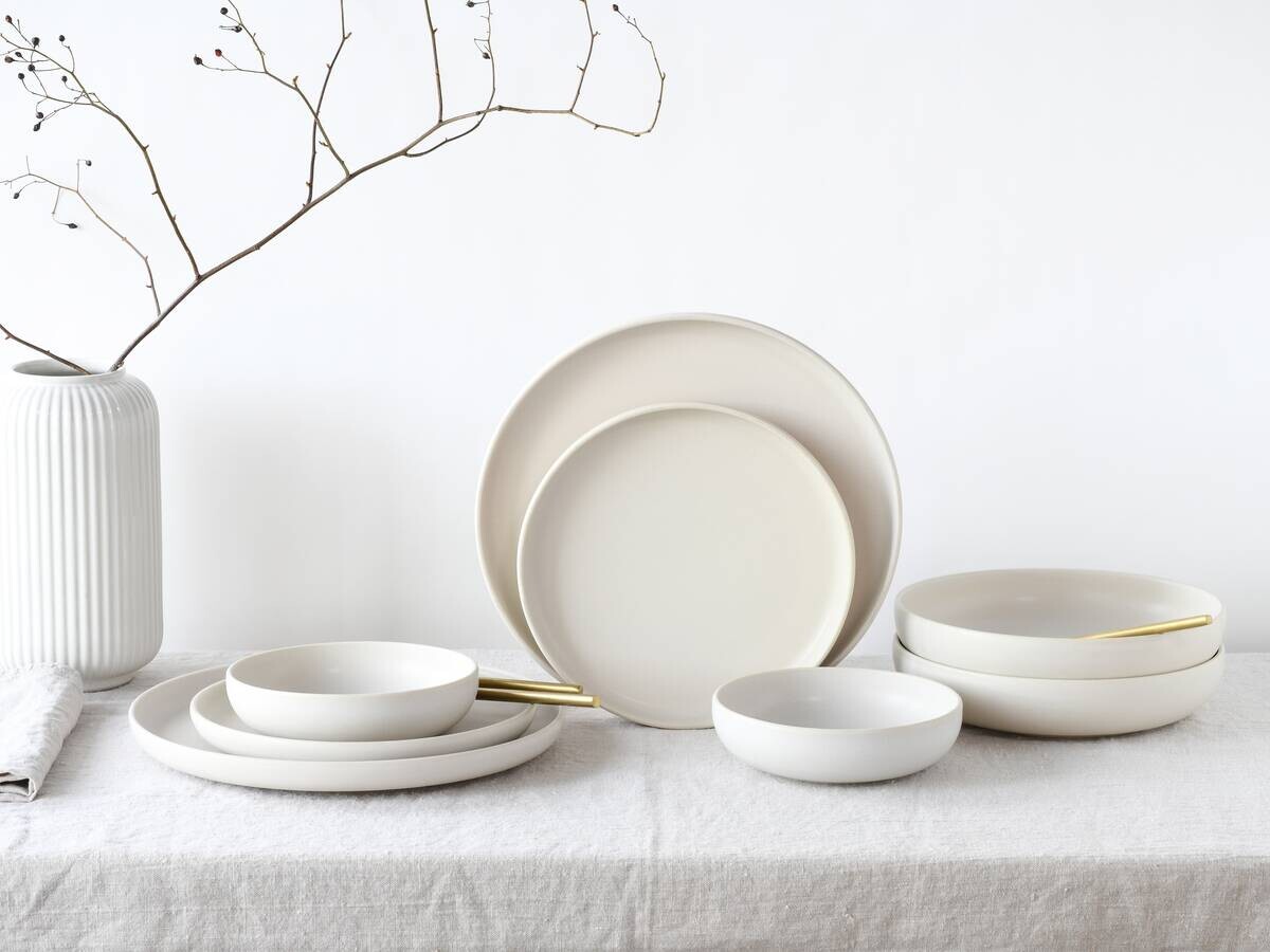 CreaTable Tafelservice Uno weiß Steinzeug 8 tlg.