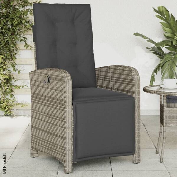 vidaXL Gartensessel grau Polyester B/H/L: ca. 61x93x61 cm