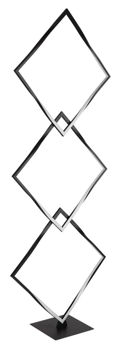 GLOBO Stehlampe schwarz Opal Metall Kunststoff Aluminium B/H/L: ca. 20x130x49 cm 1 Brennstellen