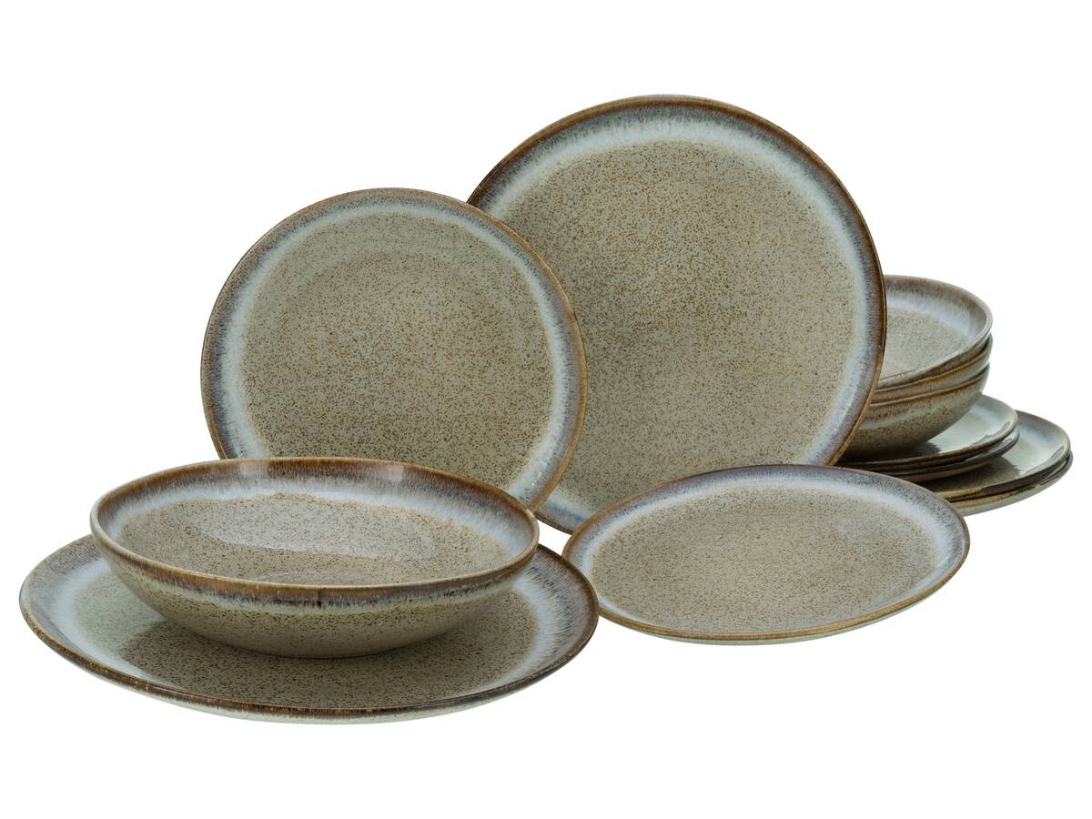 CreaTable Tafelservice STONE TOWN sand Steinzeug 12 tlg.