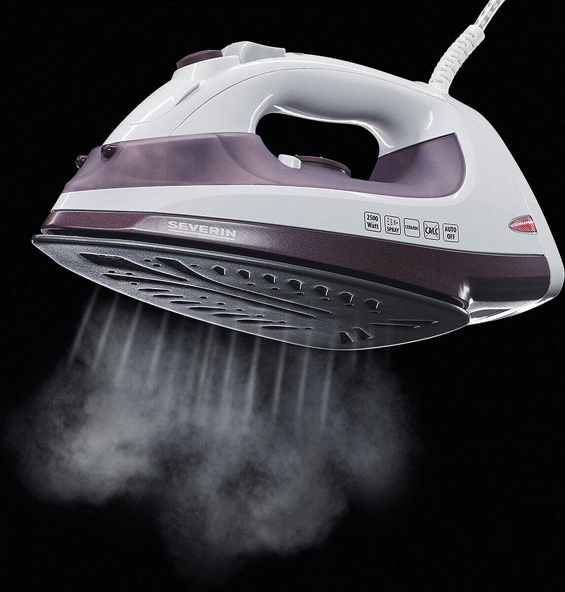 Severin Dampfbügelautomat lila weiß B/H/L: ca. 13,5x17x32 cm