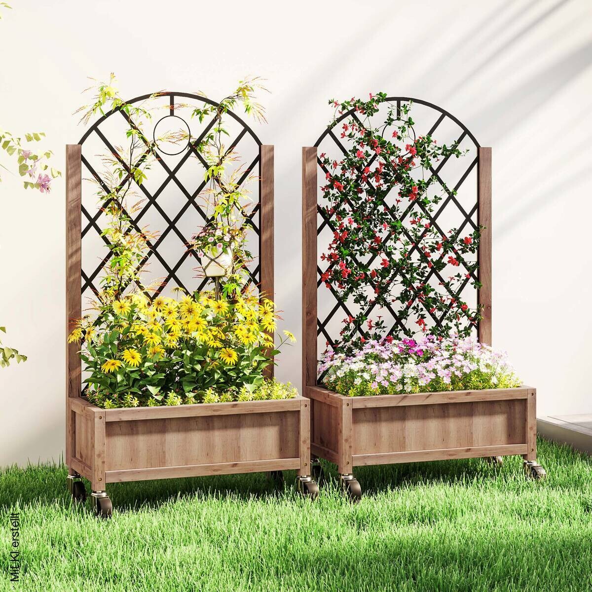 Outsunny Hochbeet 2er Set braun Holz B/H/L: ca. 25x97x52 cm