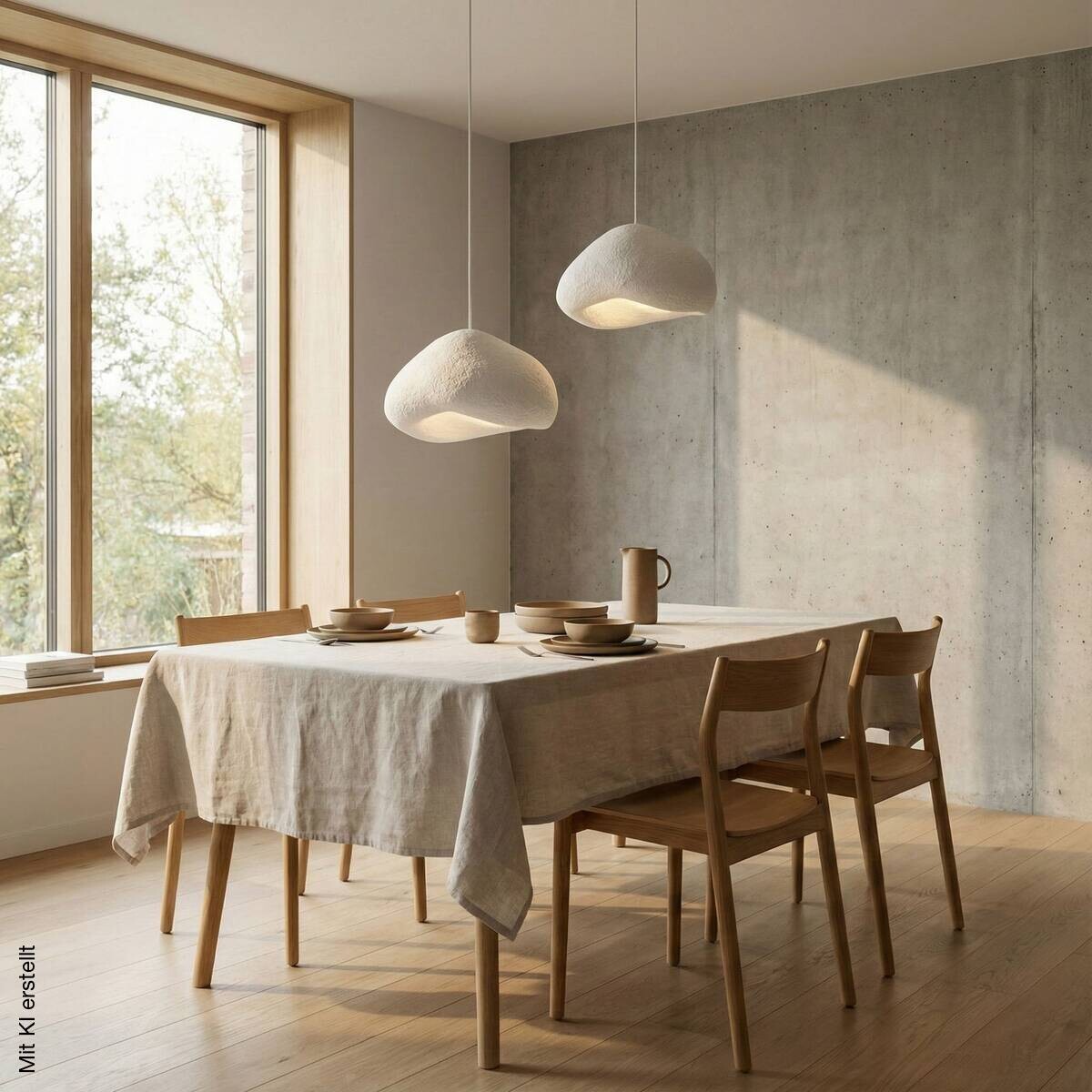 Opviq Pendelleuchte weiß Metall Fiberglas B/T/L: ca. 50x46x50 cm E27 2 Brennstellen