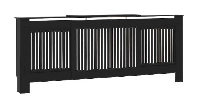 vidaXL Heizkörperverkleidung schwarz B/H/T: ca. 205x81,5x19 cm