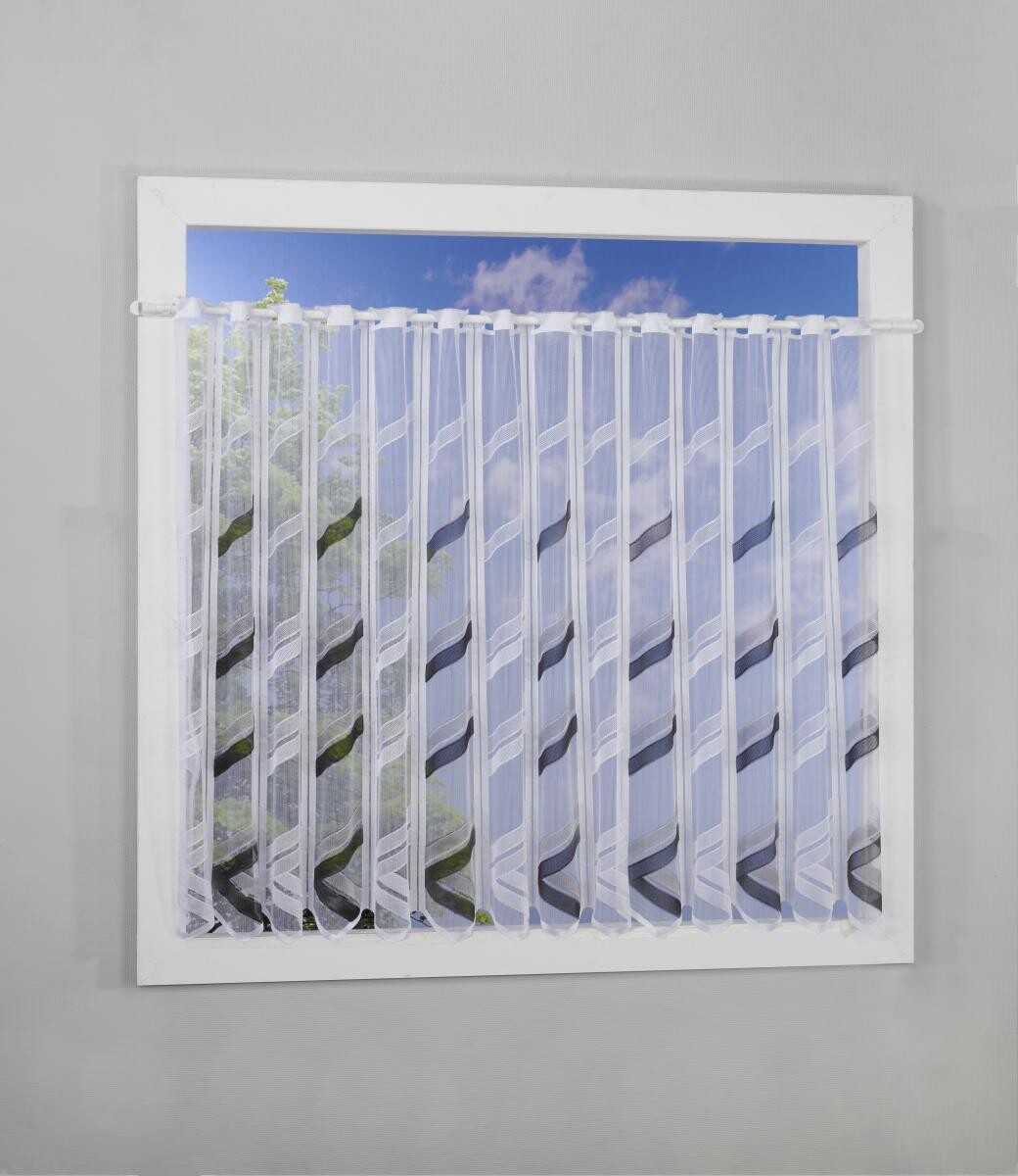 Scheibengardinen-Meterware weiß H: ca. 90 cm
