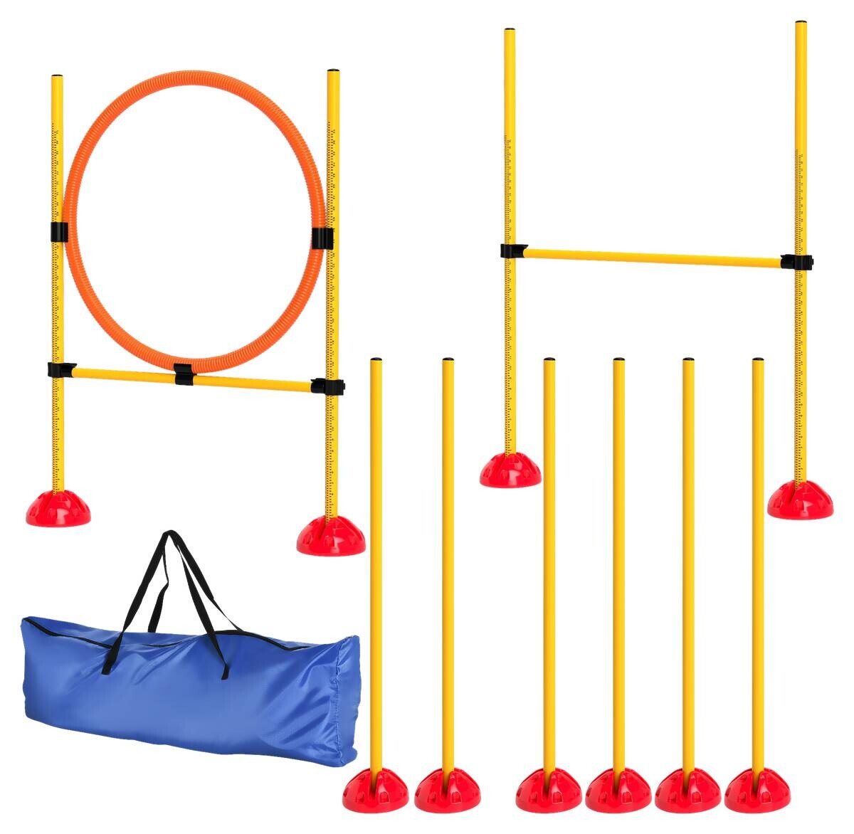 PawHut Hund Agility Set gelb Kunststoff B/H/L: ca. 19,5x103x124 cm