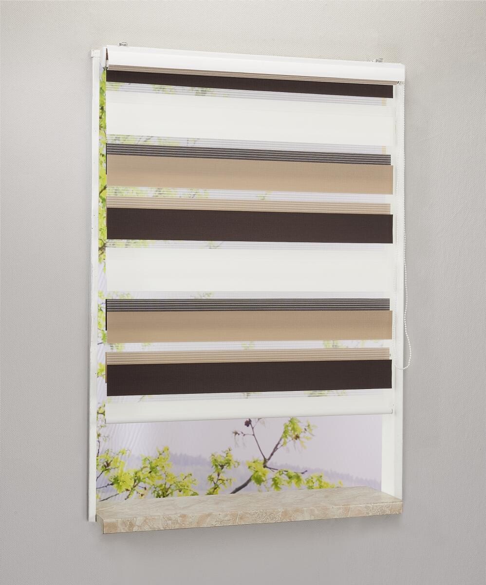 Boviva Doppelrollo mit Blende weiß B/L: ca. 80x160 cm