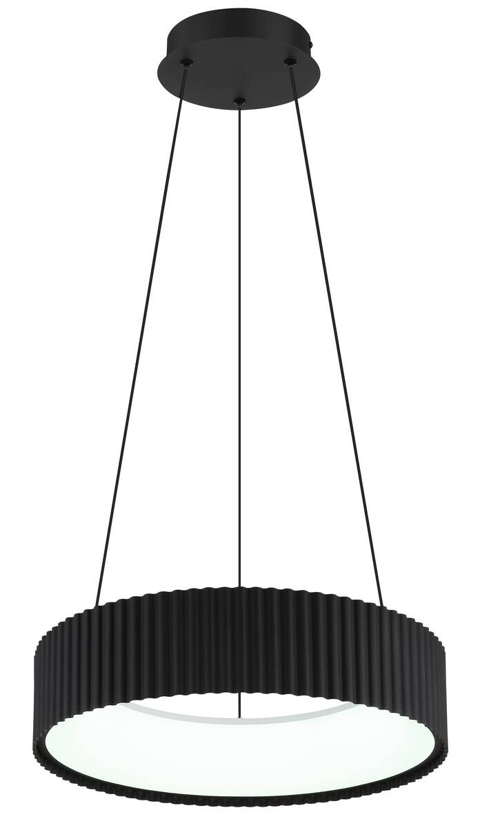 GLOBO LED-Hängeleuchte Opal mattschwarz PVC Metall Acryl H/D: ca. 120x46 cm 1.0 Brennstellen
