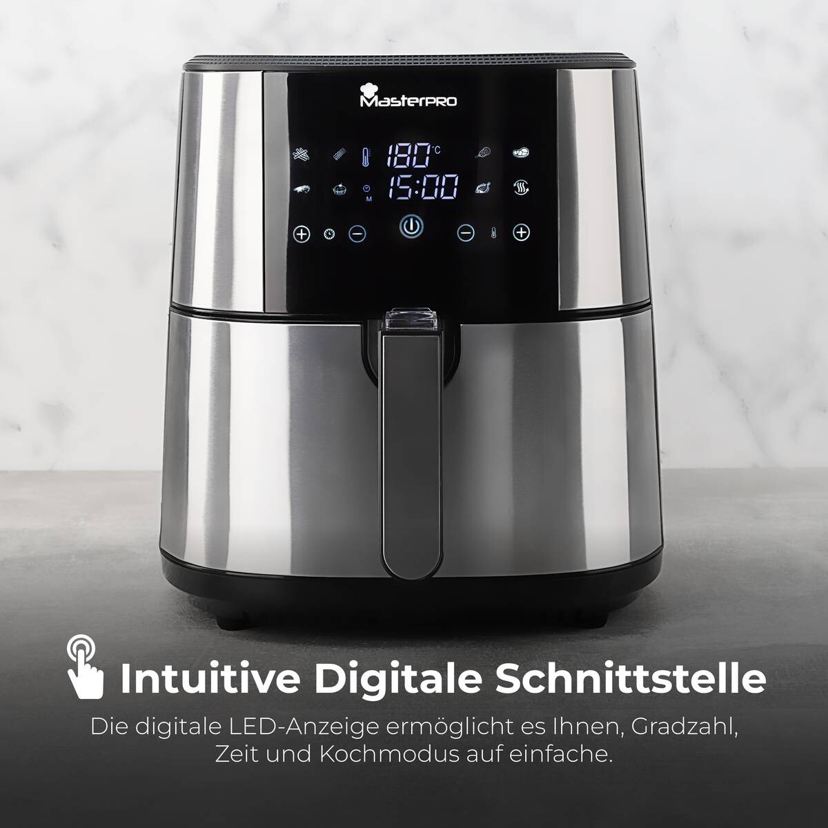 MASTERPRO Heißluftfritteuse BGMP-9167 silber Kunststoff B/H/T: ca. 36x39,5x41 cm ca. 6 l