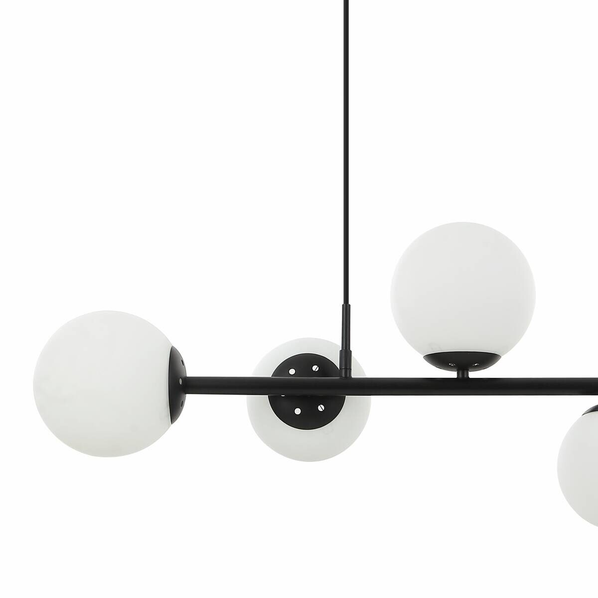 Lamkur Pendelleuchte Maddie schwarz Glas Stahl B/H/L: ca. 120x23x93 cm E14 5 Brennstellen