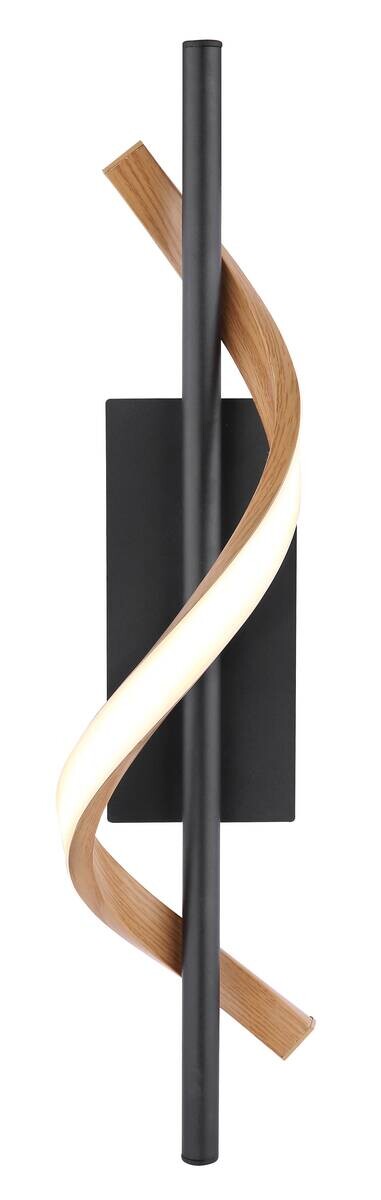 GLOBO Wandleuchte schwarz dunkelbraun Opal Aluminium Kunststoff Metall B/H/L: ca. 13x46,5x10 cm 1 Brennstellen