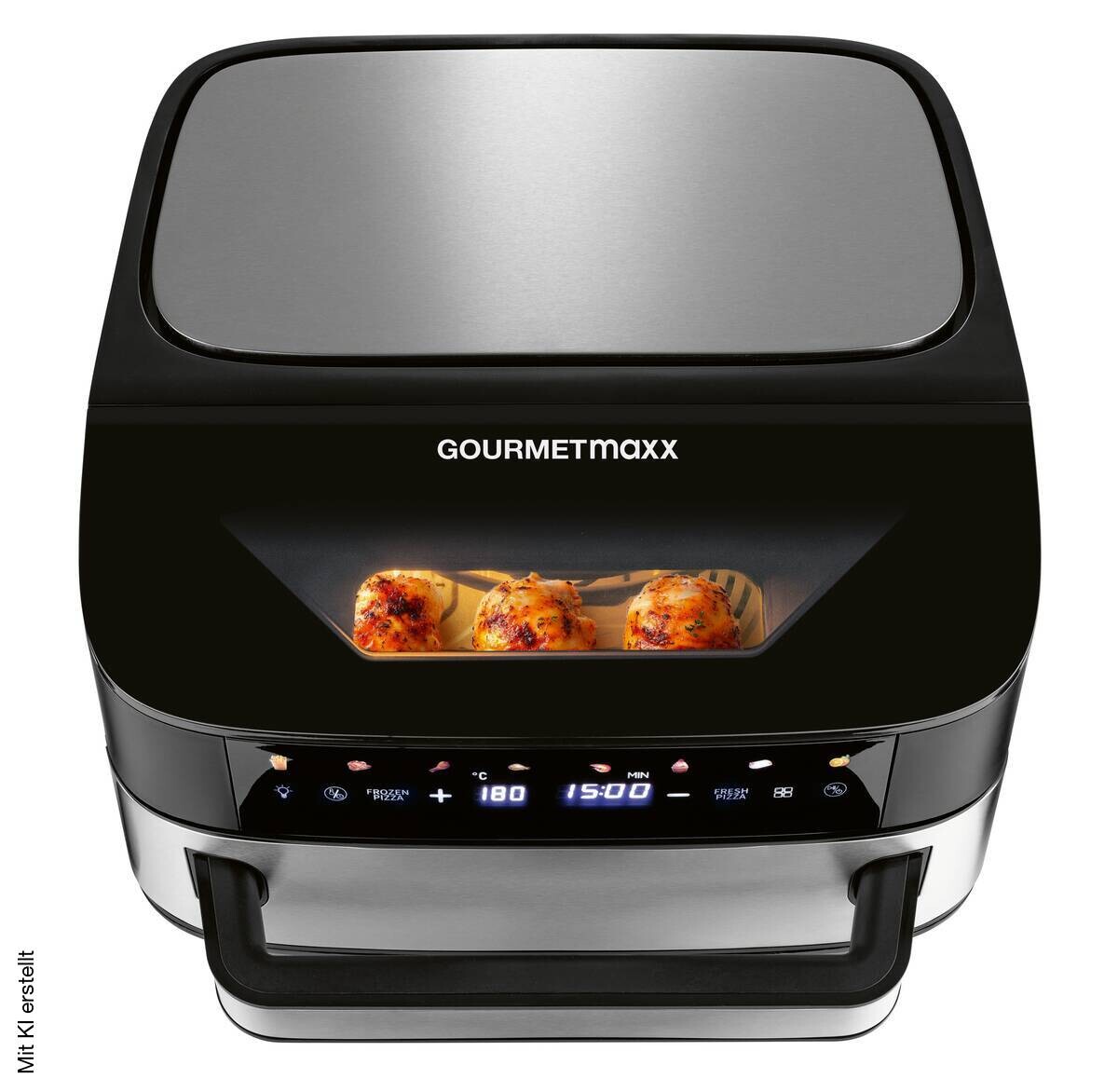 GOURMETmaxx Heißluftfritteuse XXL schwarz Edelstahl B/H/L: ca. 41x24x32,5 cm ca. 7 l