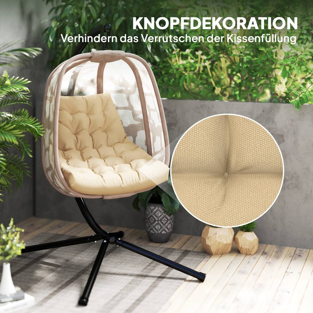 Outsunny Sitzkissen beige Schaumstoff B/H/L: ca. 100x8x120 cm