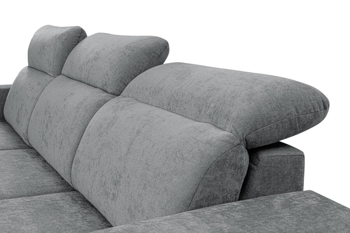 Ecksofa mit Bettfunktion und Bettkasten anthrazit Microfaser B/T: ca. 264x191 cm
