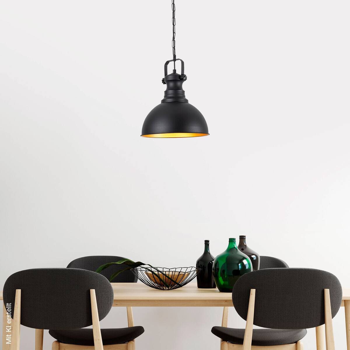 Opviq Pendelleuchte Saglam-3710-1 schwarz Holz B/H/T/L/D: ca. 31x85x31x31x31 cm E27 1 Brennstellen