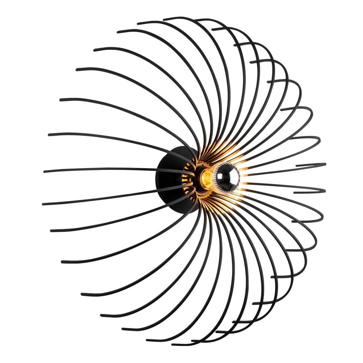 Opviq Wandleuchte schwarz Metall B/H/L: ca. 16x56x16 cm E27 1 Brennstellen