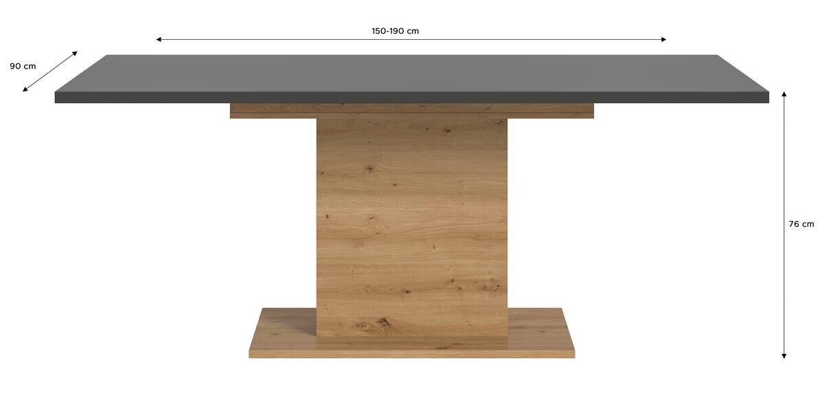 Esstisch MOTION grau Artisan Nachbildung B/H/T: ca. 150x76x90 cm