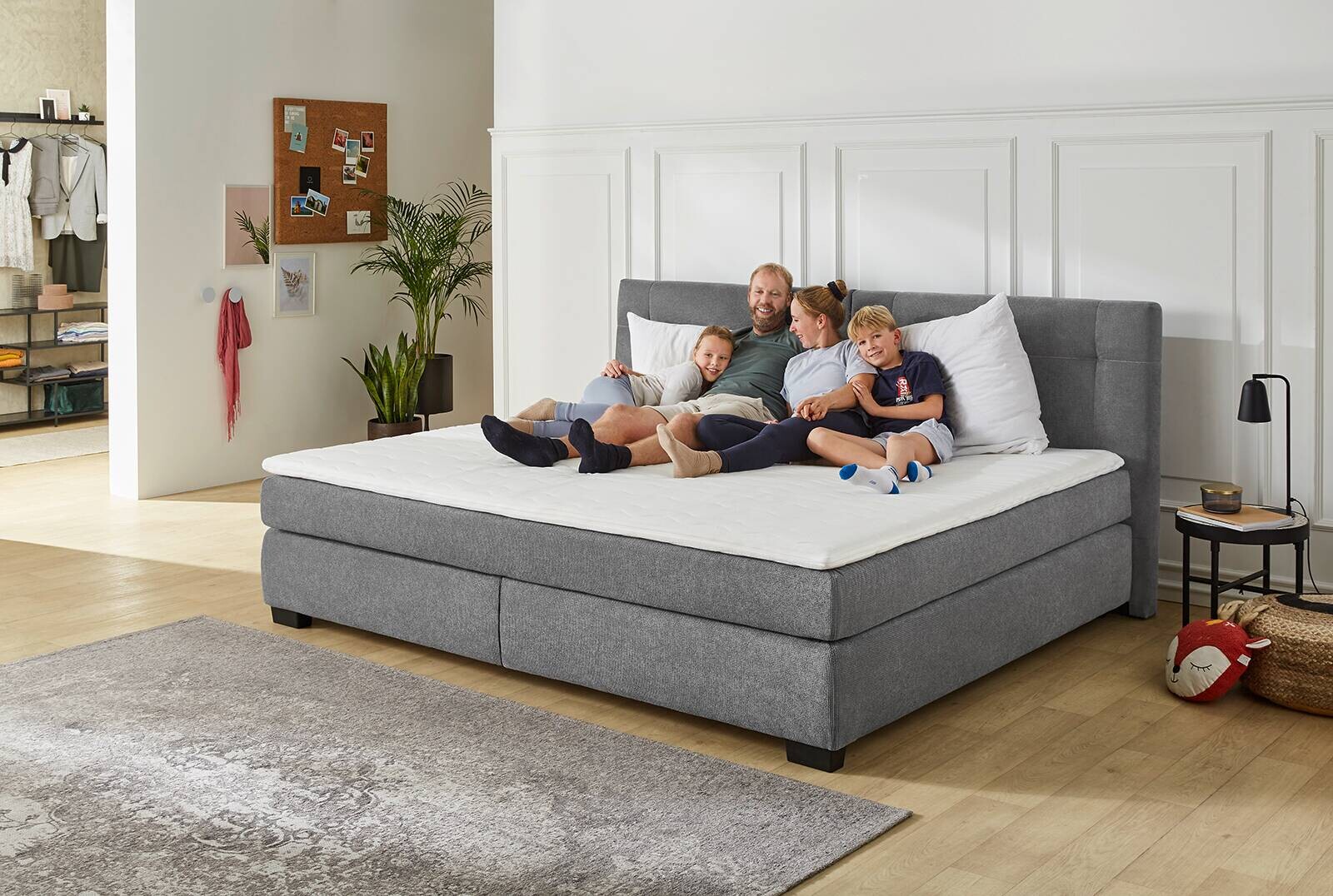 Familienbett grau dunkel Microfaser Liegefläche B/L: ca. 240x200 cm