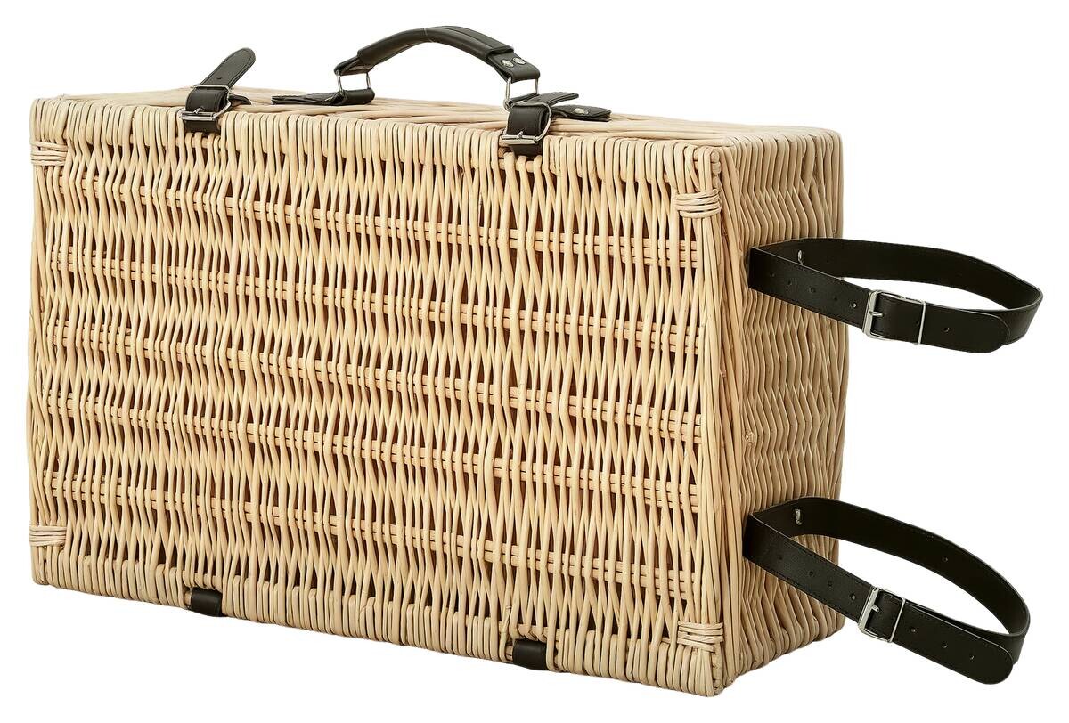 Outsunny Picknickkorb Holzoptik Keramik B/H/L: ca. 34x20x54 cm