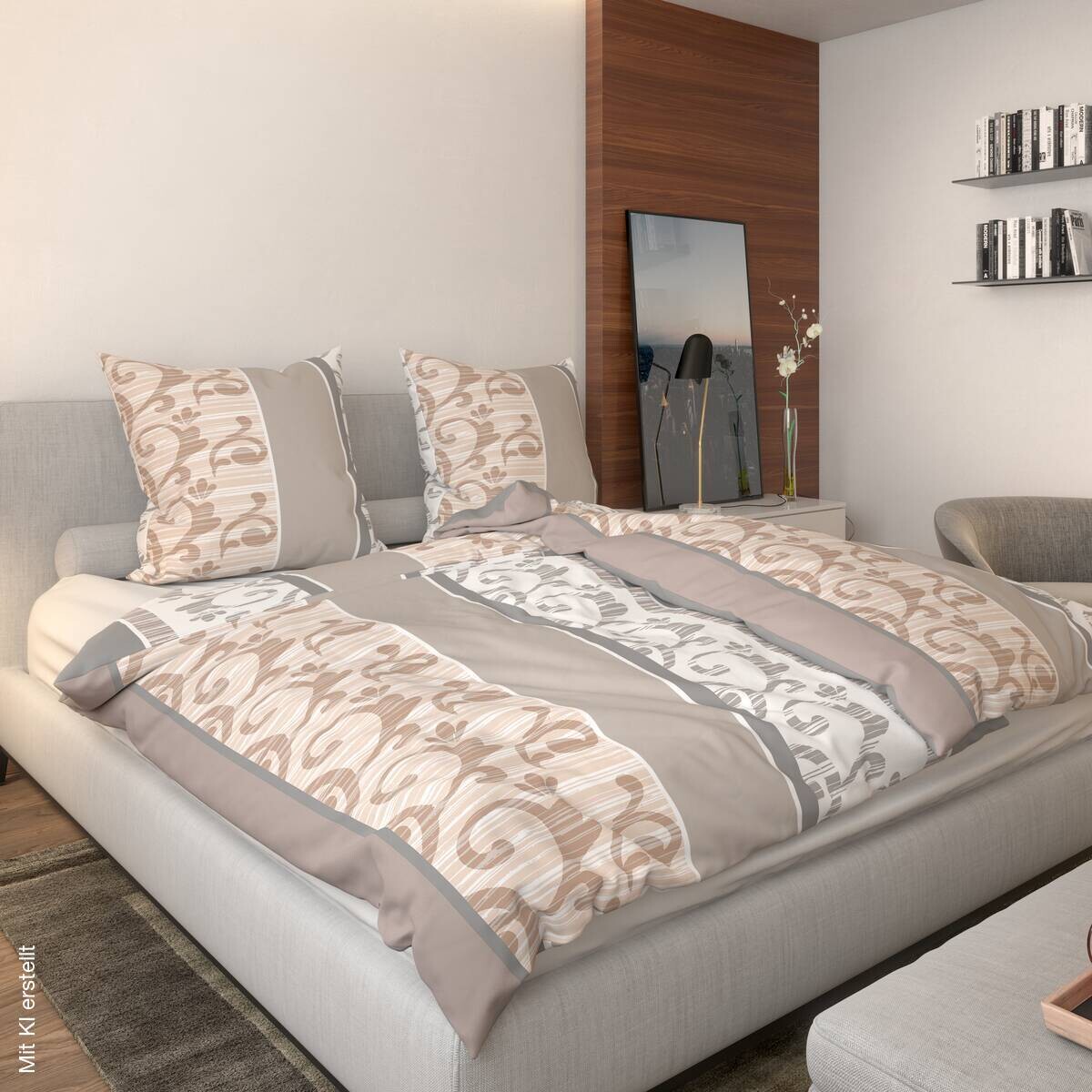 Baumwoll Bettwäsche Renforce beige 100% Baumwolle B/L: ca. 135x200 cm | beige | 135,00/200,00 cm