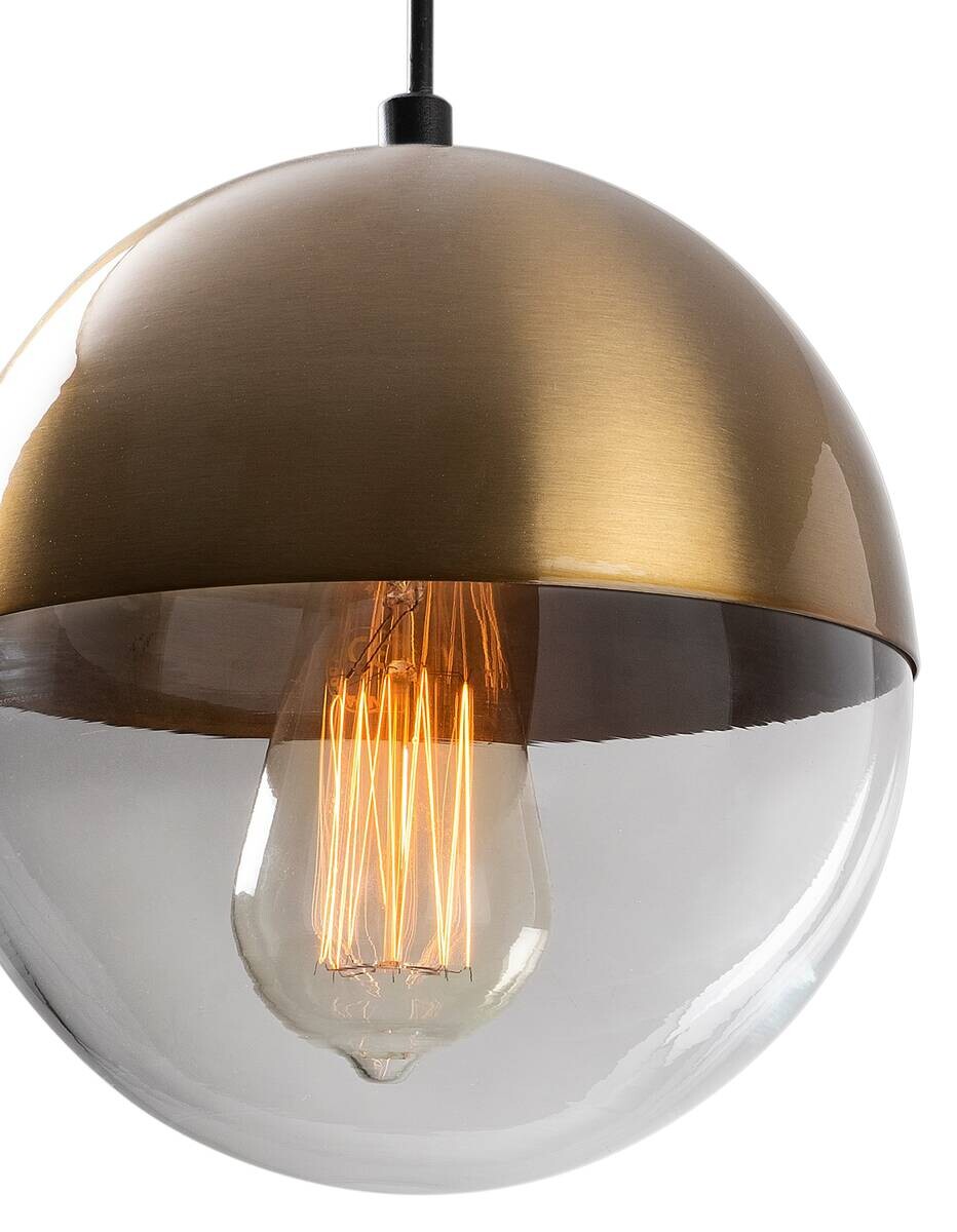 Opviq Pendelleuchte Bastos bronze Glas Metall B/H/T/L/D: ca. 20x117x20x20x20 cm E27 1 Brennstellen