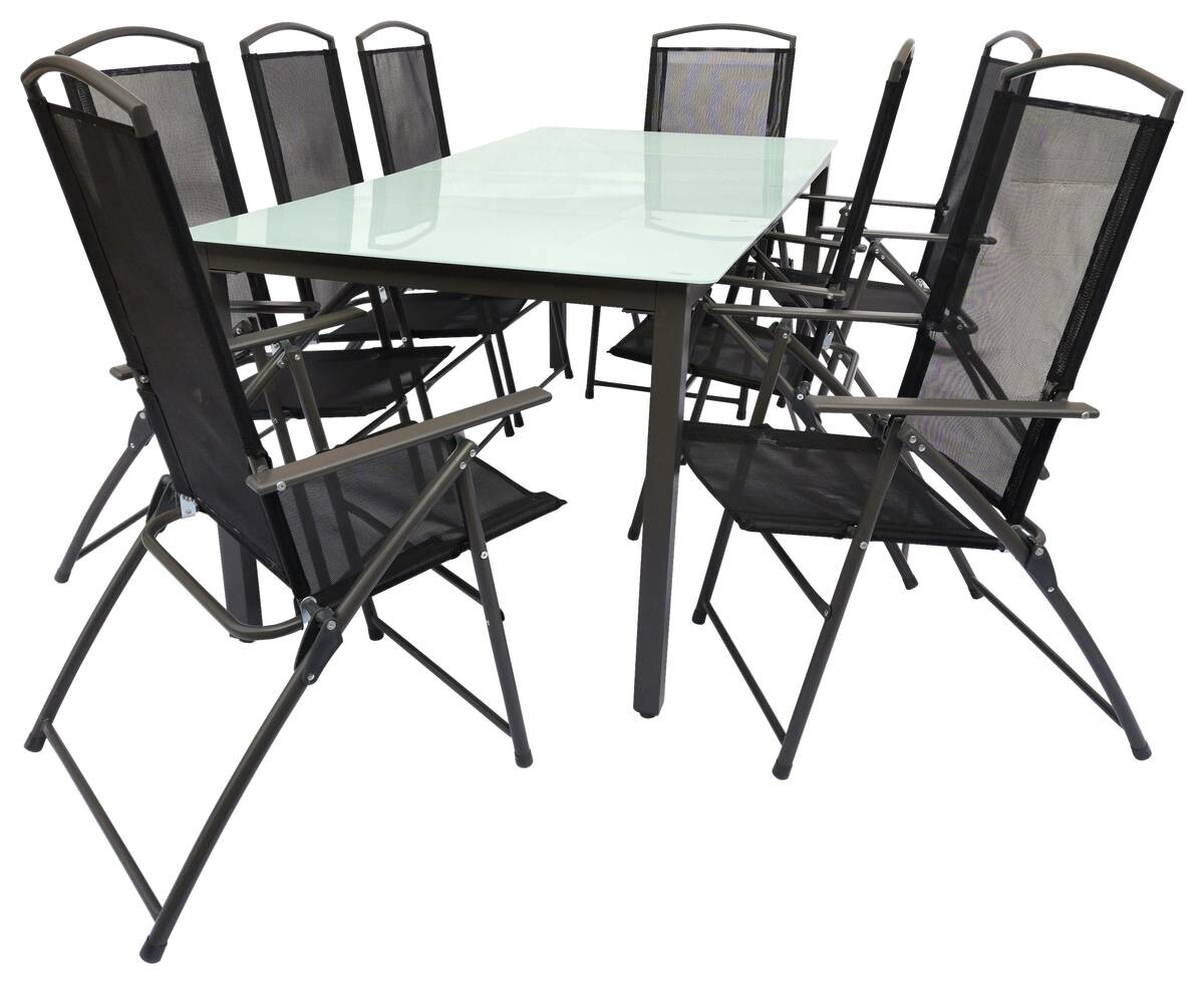 VCM Gartensitzgruppe anthrazit Aluminium B/H/L: ca. 190x76x80 cm