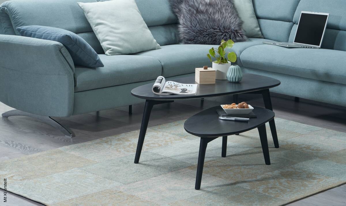 Couchtisch 2er.-Set. B/H/T: ca. 100x42x50 cm