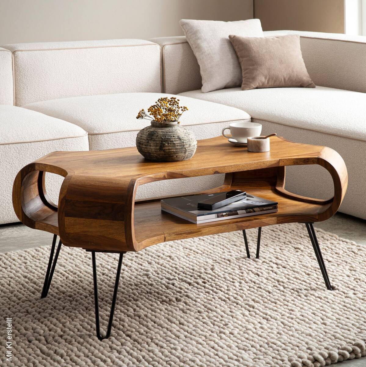 Couchtisch braun B/H/T: ca. 100x47x60 cm