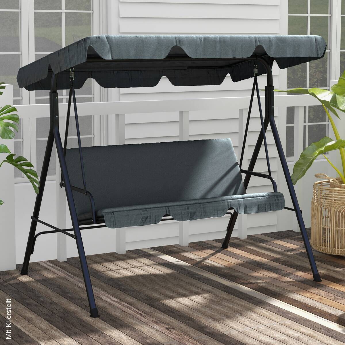 Outsunny Hollywoodschaukel grau Polyester B/H/L: ca. 110x153x172 cm