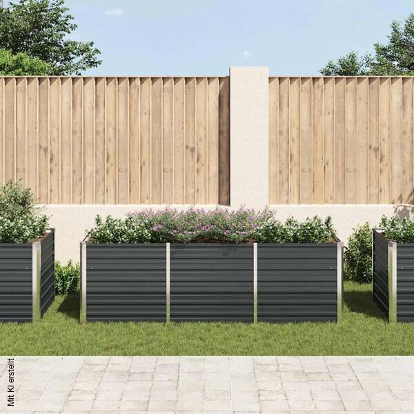 Hochbeet anthrazit Stahl B/H/L: ca. 80x77x240 cm