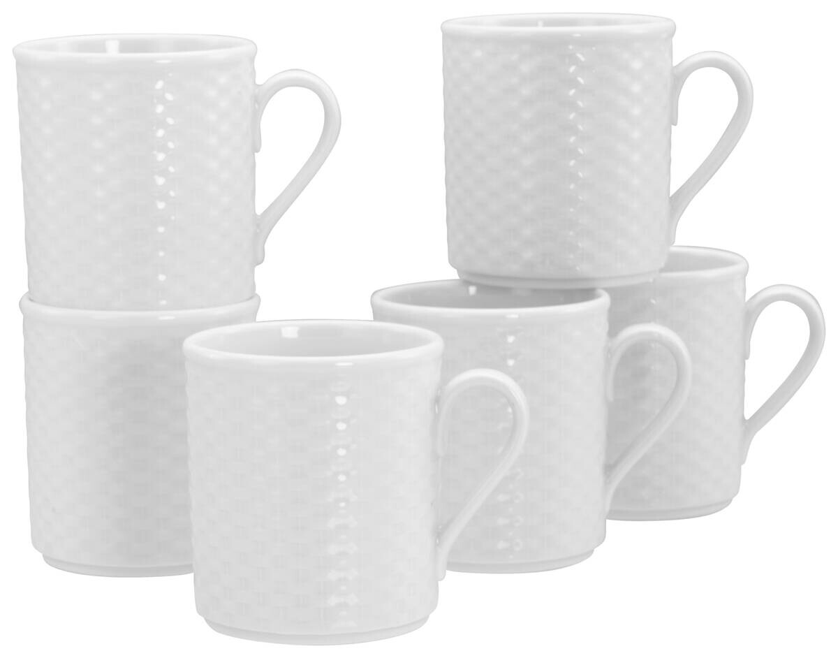 CreaTable Kaffeebecher Polo weiß Porzellan 6 tlg.
