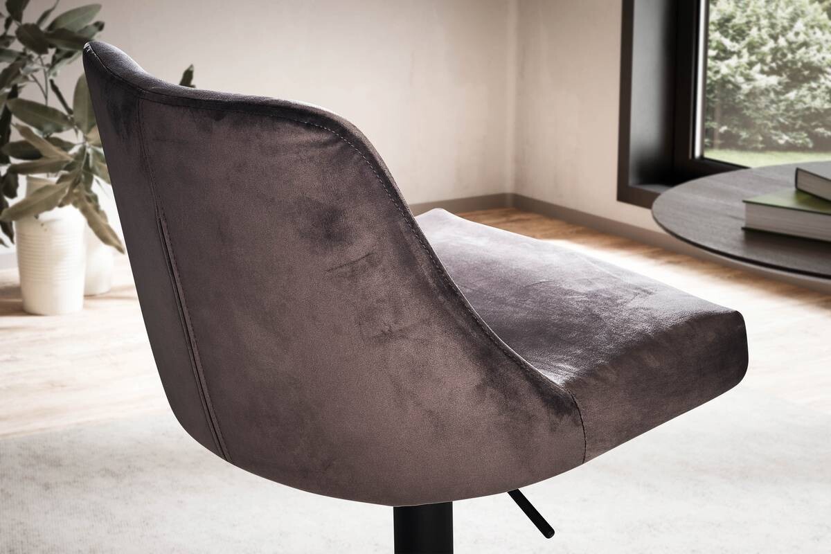 Barhocker schwarz Samt B/H/T: ca. 45x106x51 cm