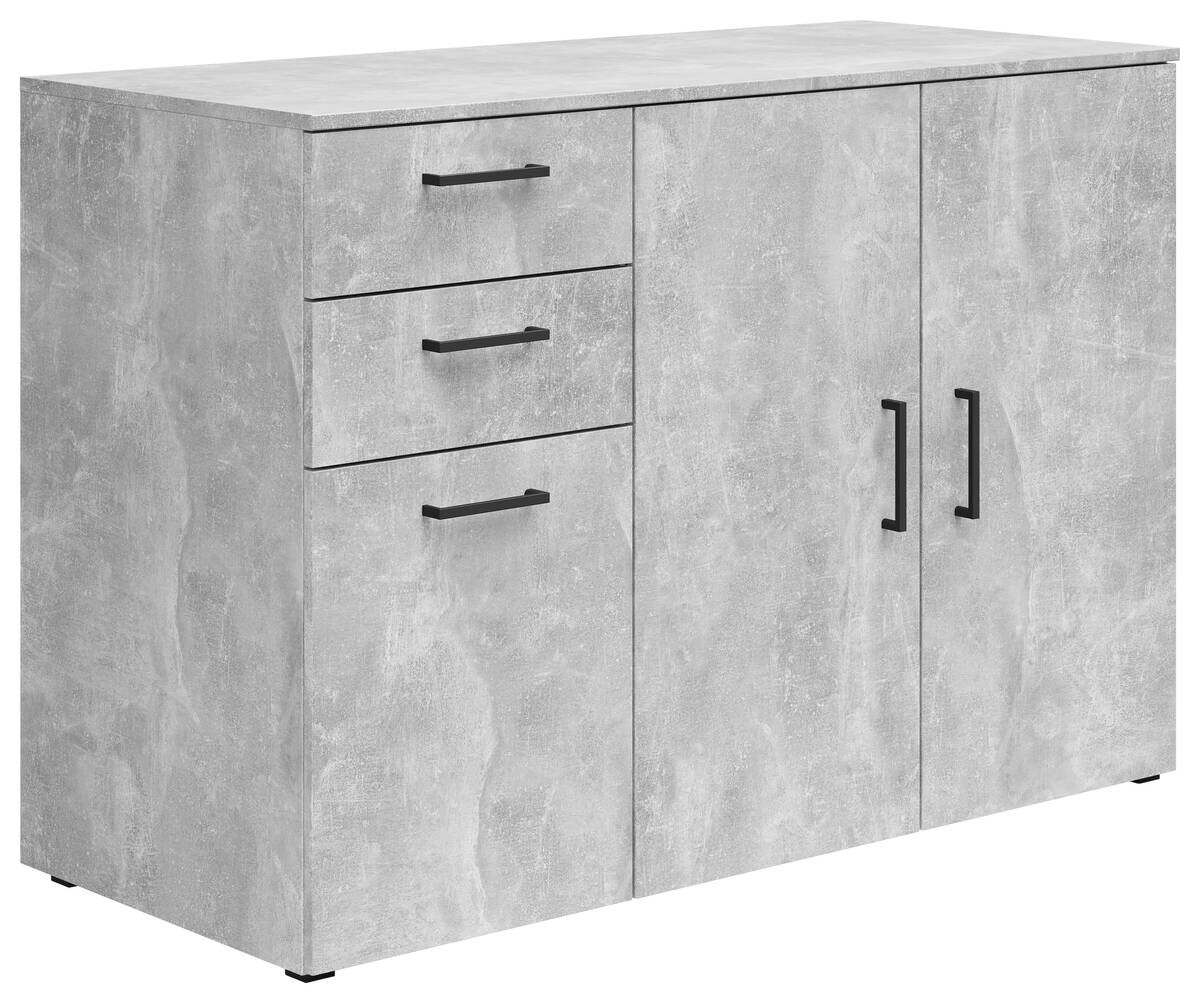 Kommode Multi-Stauraum Typ 29 Beton Optik B/H/T: ca. 120x83x52 cm