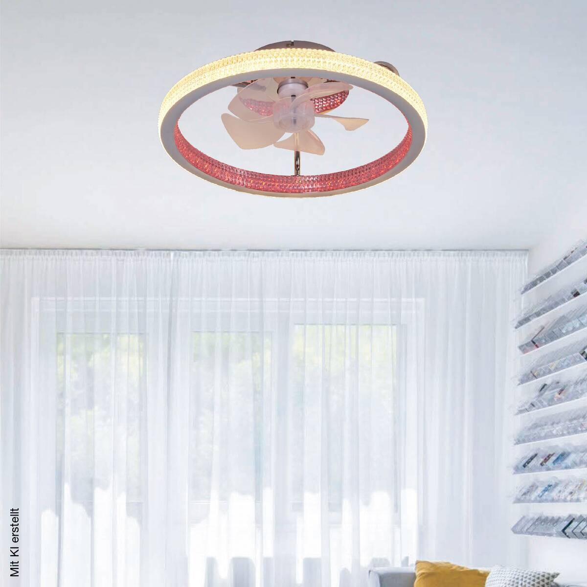 POCOline LED-Deckenventialor Eliana silber H/D: ca. 16x50 cm