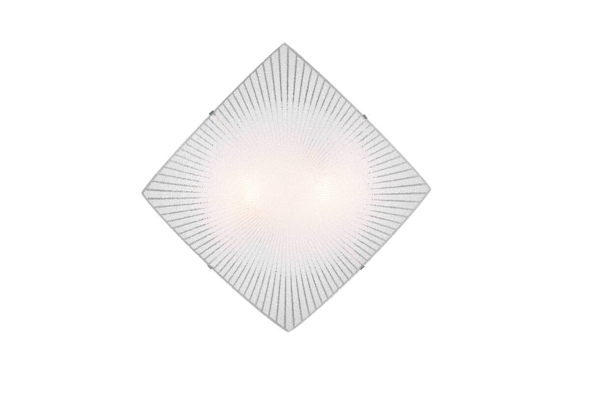 TRIO Deckenleuchte 612200200 Elisa Chrom transparent Metall Glas B/H/L: ca. 40x9x40 cm E27 2 Brennstellen