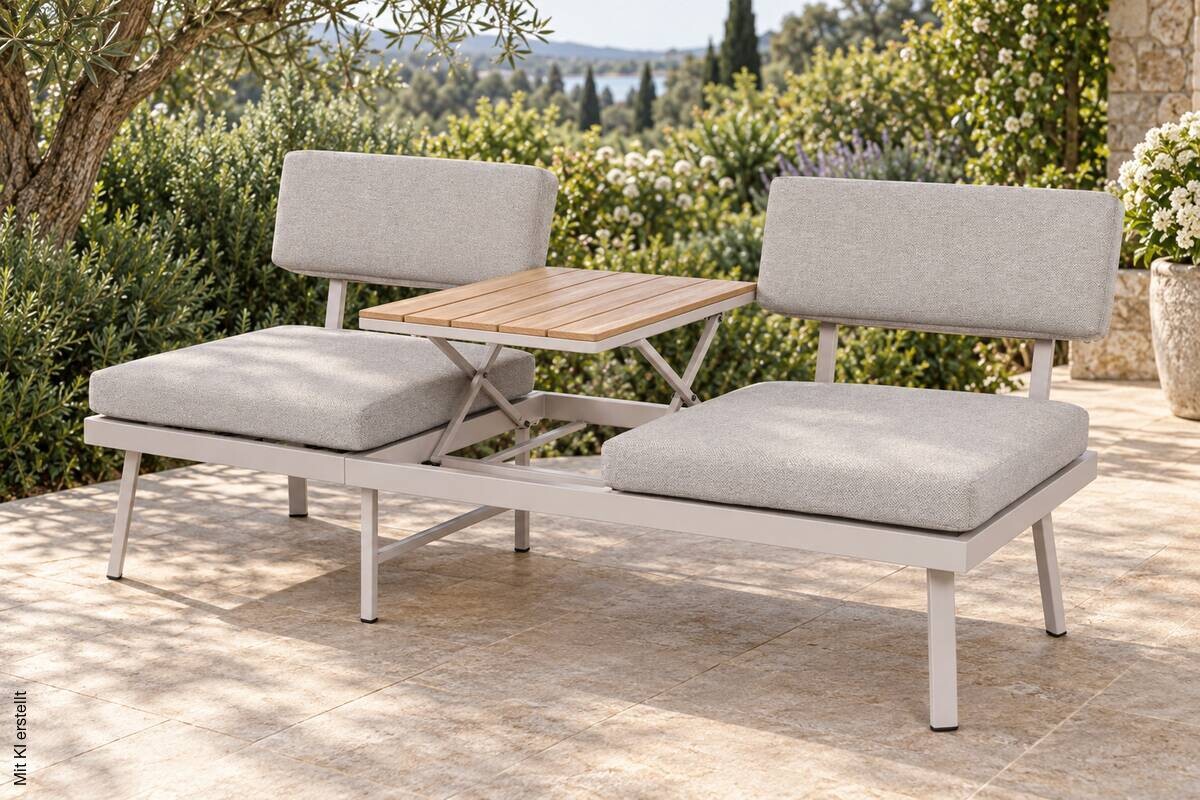 POCOline Gartenbank taupe Stahl B/H/L: ca. 77x80x181 cm