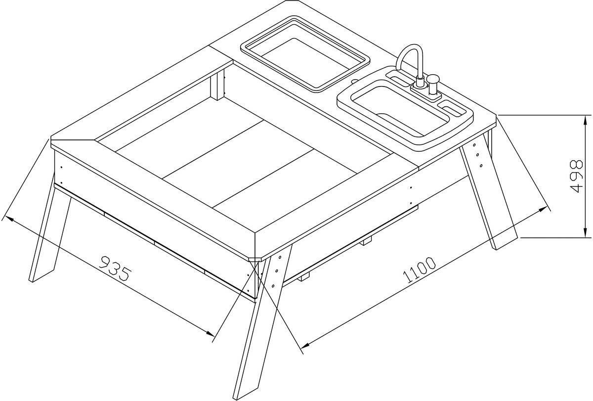 AXI Sand & Wassertisch Linda braun B/H/L: ca. 94x50x125 cm