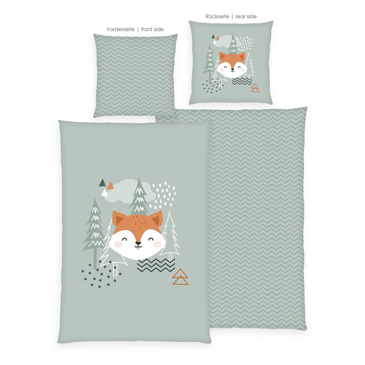 Baumwoll Bettwäsche Nordic Forest grün Baumwolle