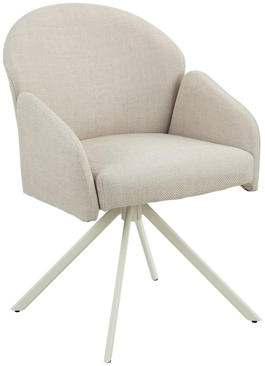 Drehstuhl Holly creme Microfaser Webstoff B/H/T: ca. 57x84x61 cm