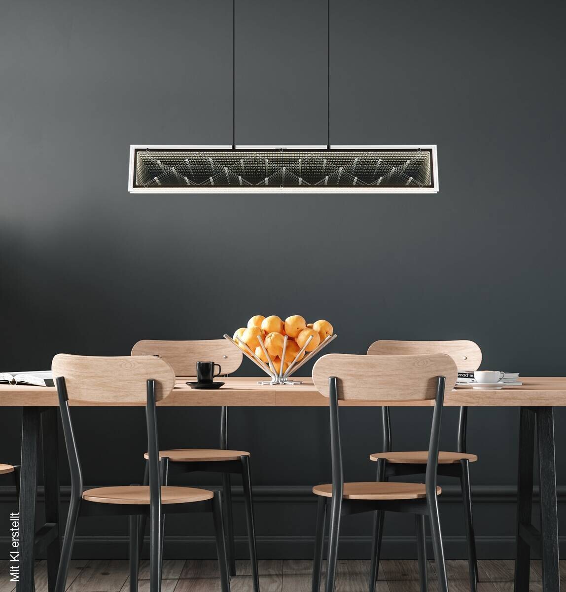 GLOBO Hängeleuchte klar schwarz Aluminium Glas Kunststoff B/H/L: ca. 8x120x113 cm 1 Brennstellen