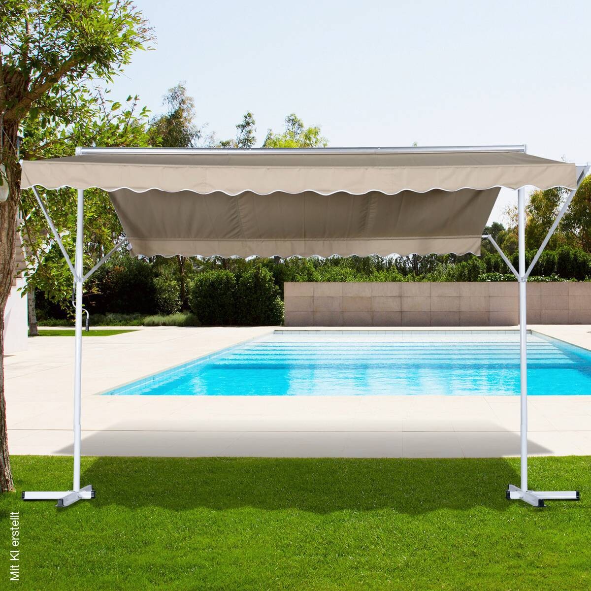 Outsunny Standmarkise creme Polyester-Mischgewebe B/H/L: ca. 294x250x295 cm