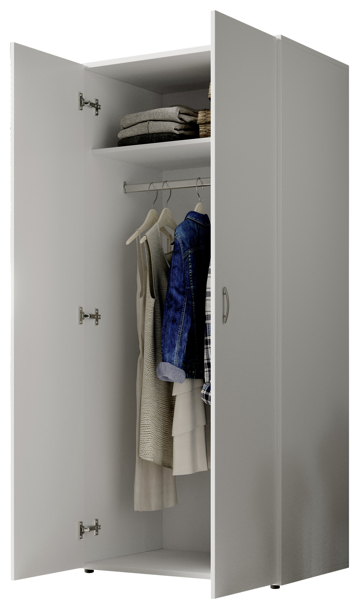 Kleiderschrank Joe weiß B/H/T: ca. 81x176x50,8 cm