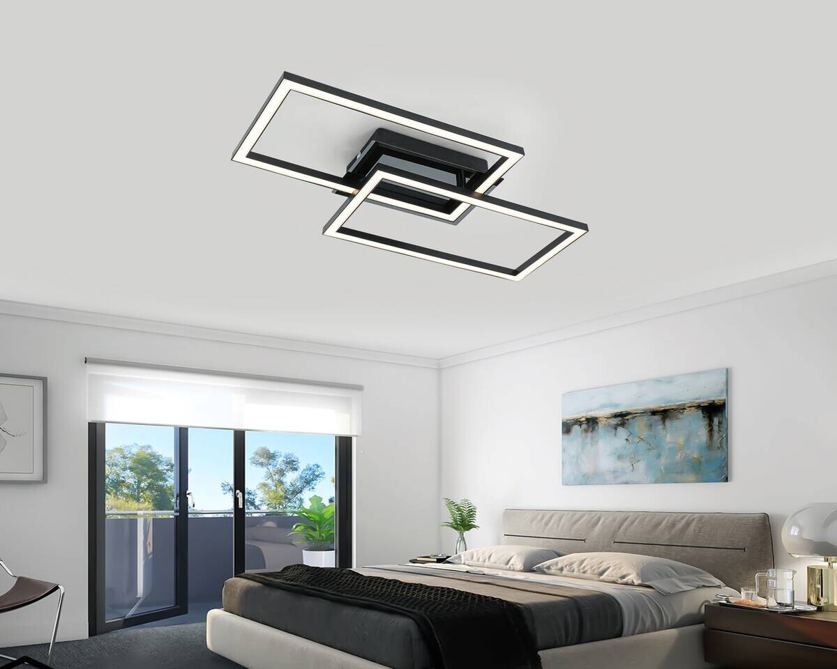 Nolo LED-Deckenleuchte Lenna schwarz Kunststoff B/H/L: ca. 50x6,5x29 cm