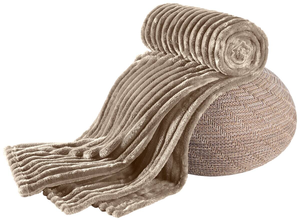 Flanelldecke Cashmere touch taupe Polyester B/L: ca. 150x200 cm