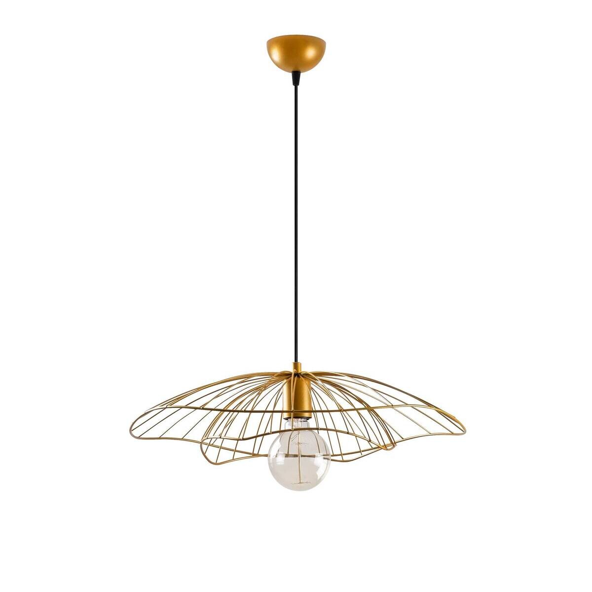 Opviq Pendelleuchte Tel gold Metall B/H/T/L/D: ca. 50x111x50x50x50 cm E27 1 Brennstellen
