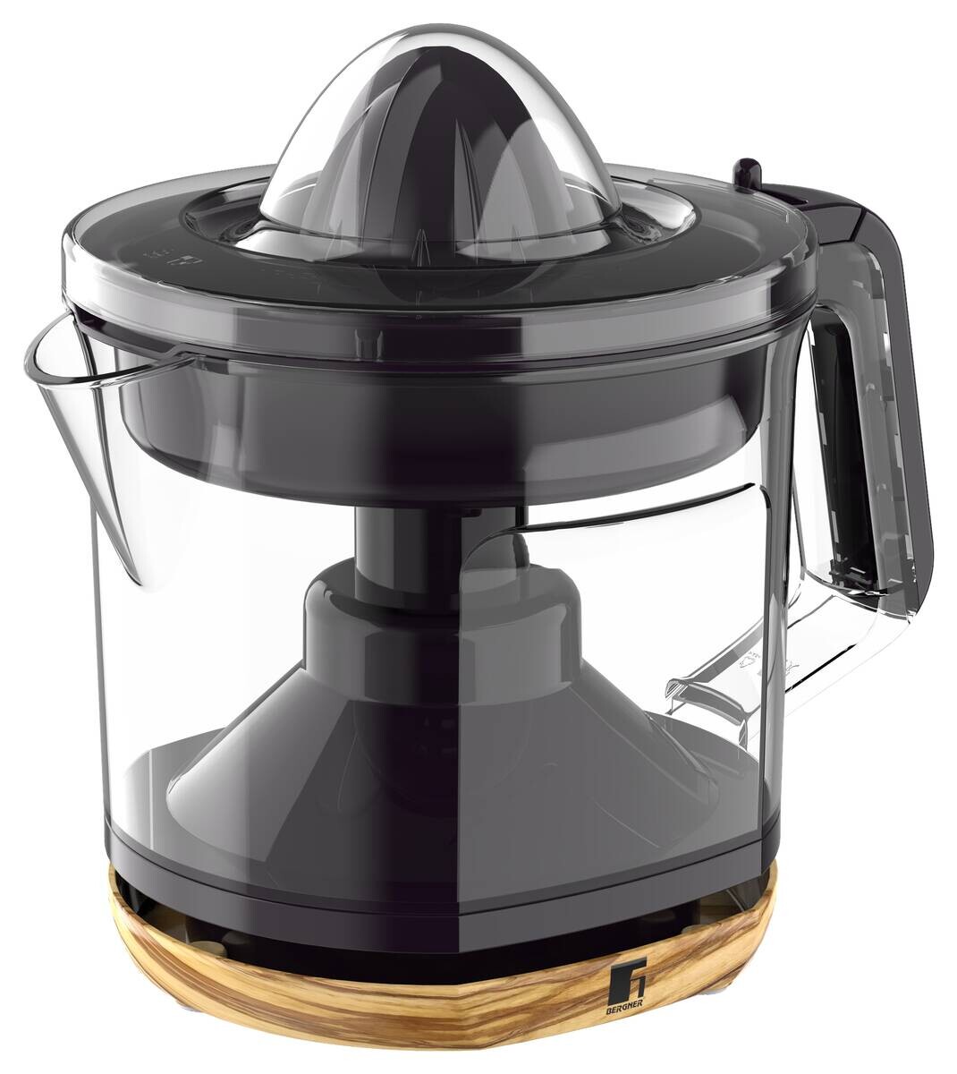 BERGNER Zitruspresse OLIVAR schwarz Glas B/H/L: ca. 17x21,5x21 cm
