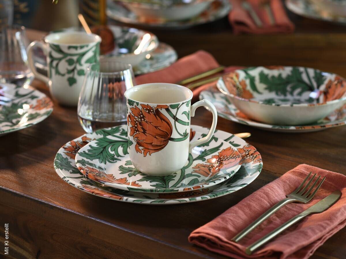 CreaTable Kombiservice Florentina rot Steingut 16 tlg.